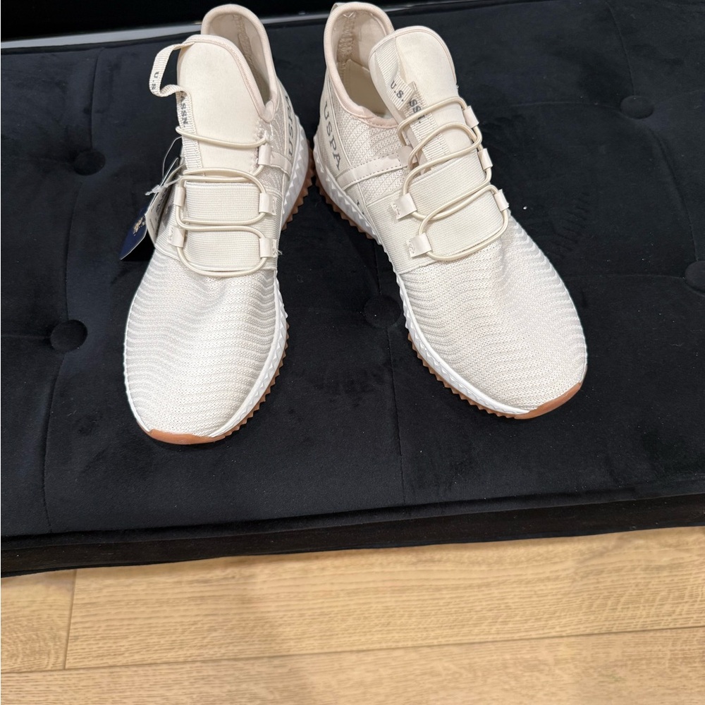 U.S. Polo Assn. Cream Kids Sneakers
